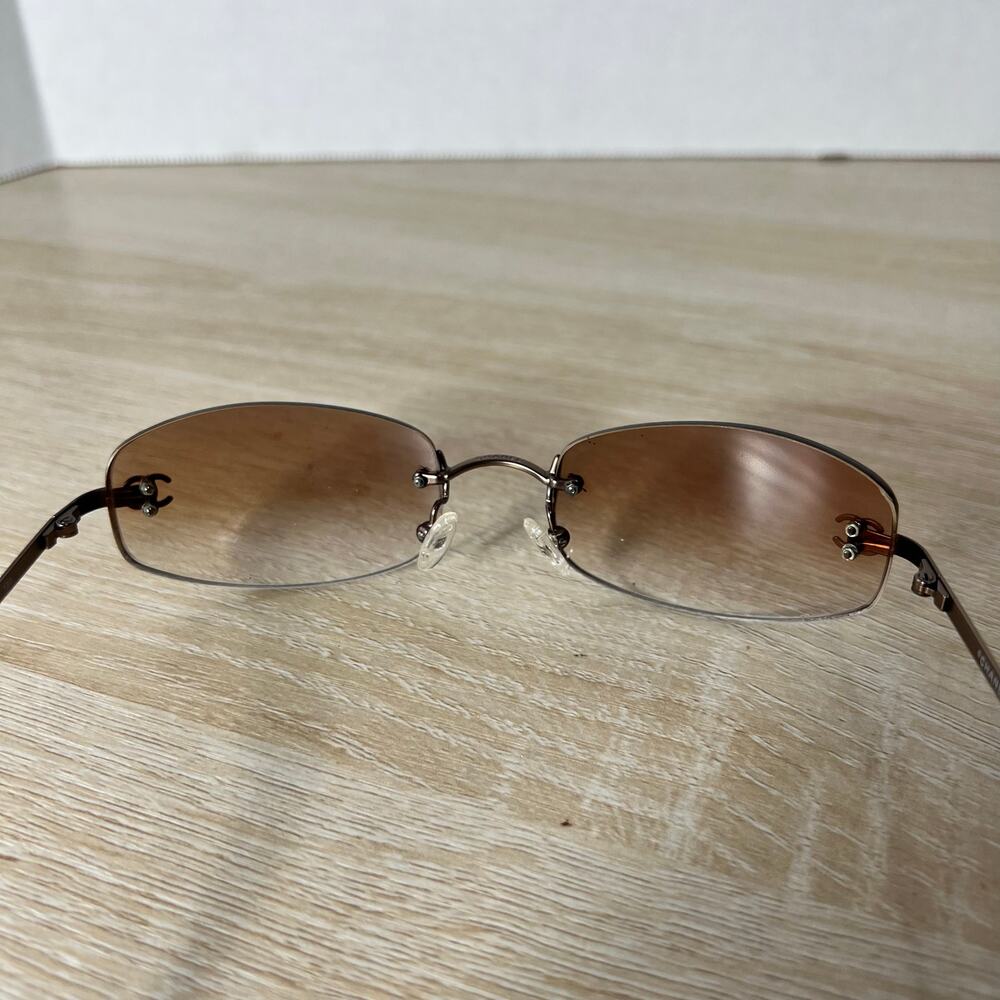 Chanel 4002 c.116/74 Sunglasses FRAMES ONLY Rimless Pink Rose Gold 54-19-130 - Picture 12 of 15